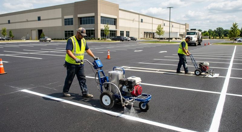 Commercial Asphalt Painting in Roswell, GA